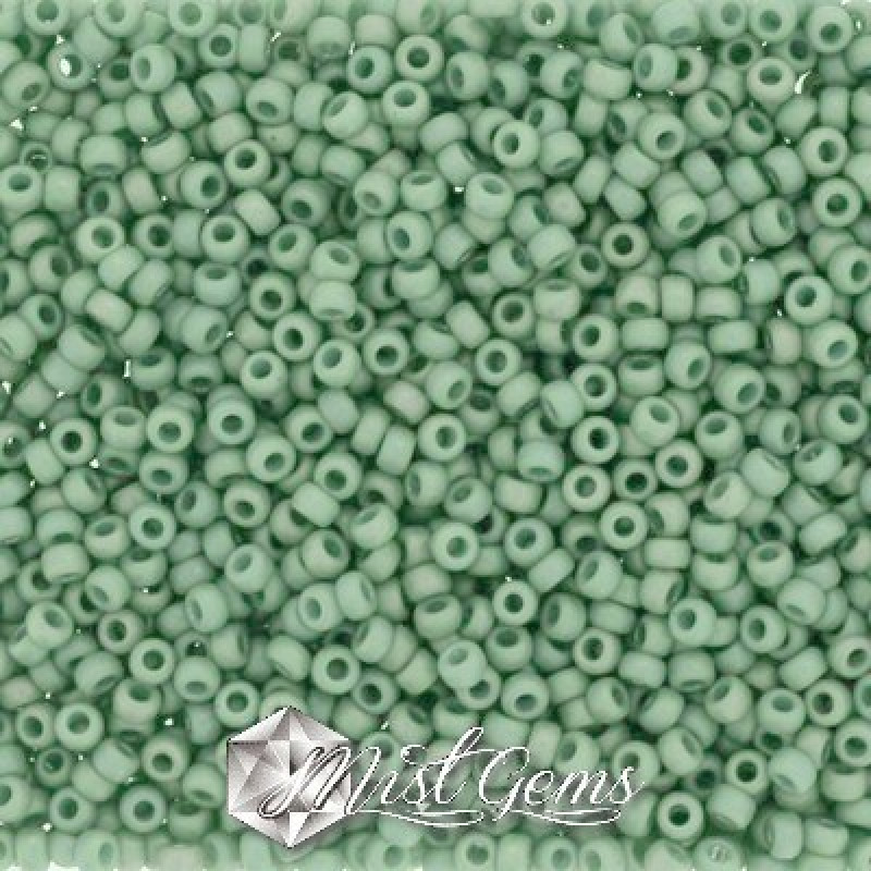 Miyuki Round Rocailles 11/0 RR-4701 Opaque Glazed Frosted Rainbow Celadon