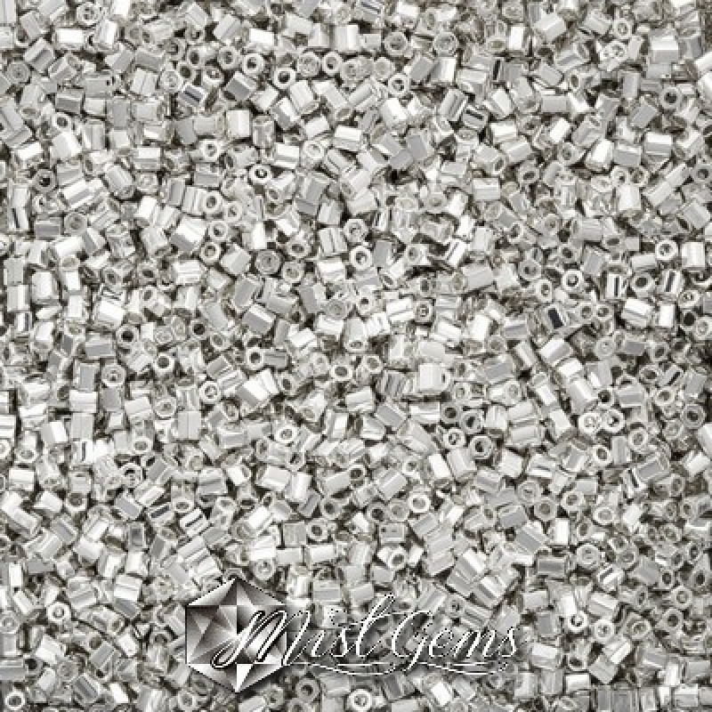 Miyuki Round Rocailles Hex Cut 11/0 -0961 Sterling Silver Plated-2 gr.