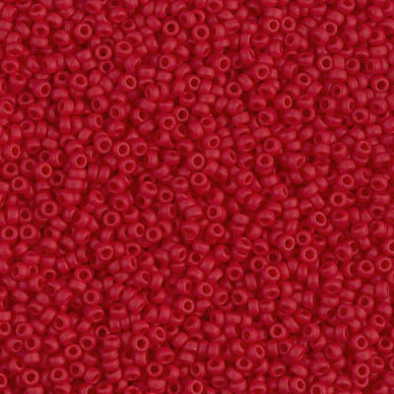 Miyuki Round Rocailles 408F-15/0 RR 0408F Matted Opaque Dark Red