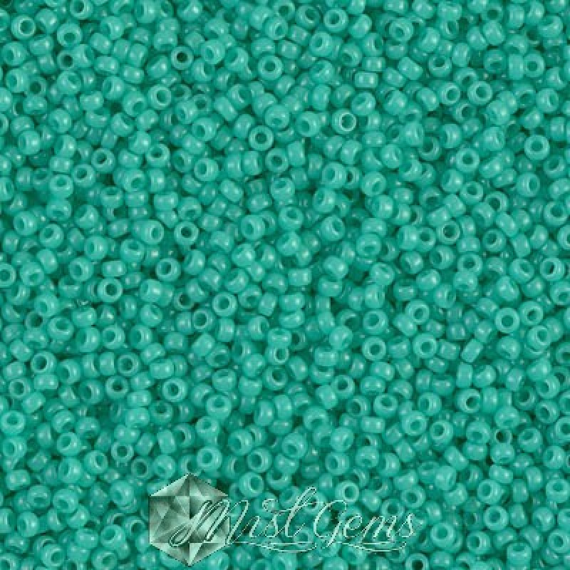 Miyuki Round Rocailles 412-15/0 RR 0412 Opaque Turquoise Green