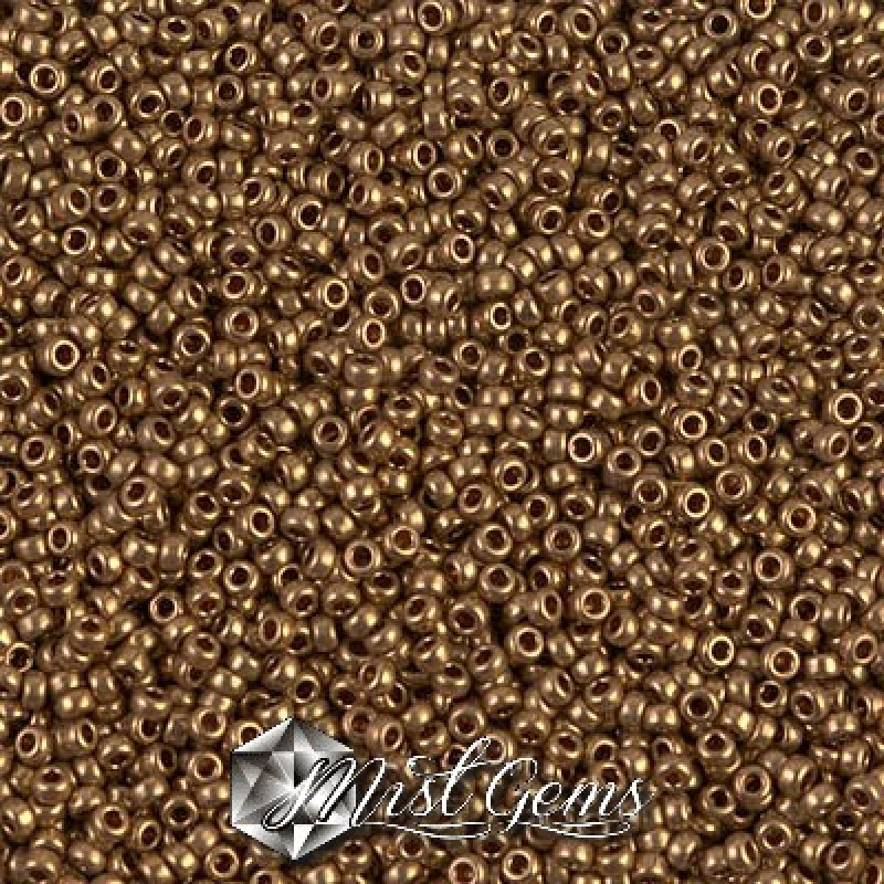 Miyuki Round Rocailles 457L-15/0 RR 0457L Metallic Light Bronze