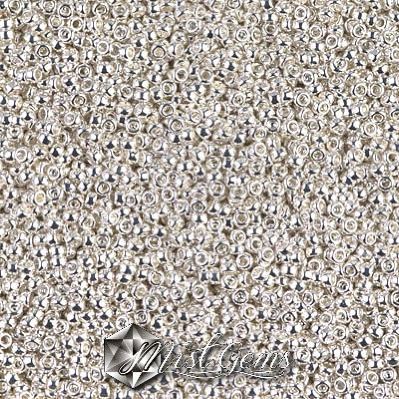 Miyuki Round Rocailles 961-15/0 RR 0961 Bright Sterling Plated-2gr(Placate cu Argint)