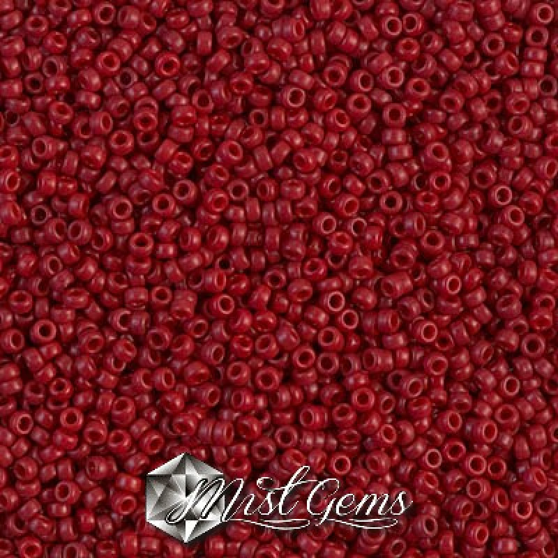 Miyuki Round Rocailles 1464-15/0 RR 1464 Dyed Opaque Maroon