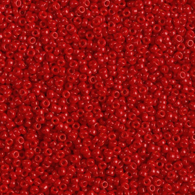 Miyuki Round Rocailles 1684-15/0 RR 1684 Dyed Semi-Frosted Opaque Bright Red