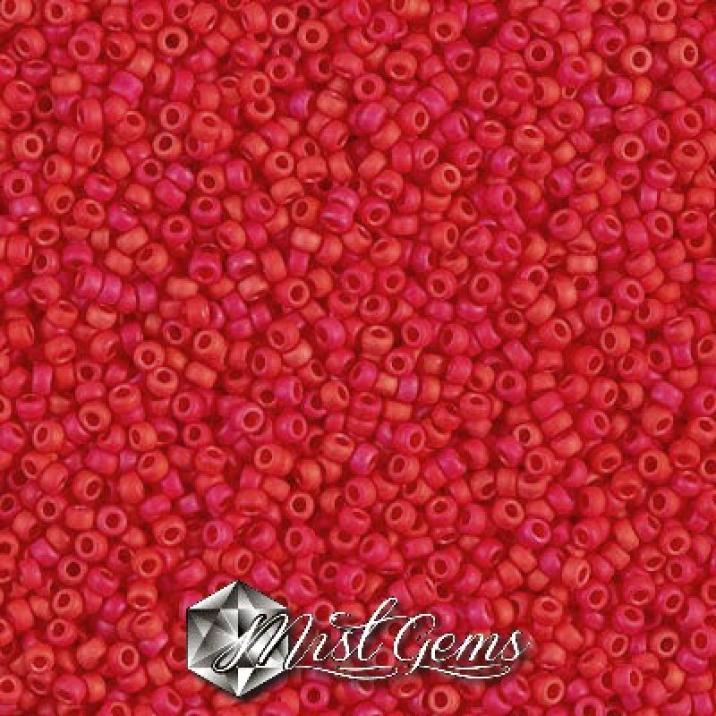 Miyuki Round Rocailles 2076-15/0 RR 2076 Matted Opaque Red Luster