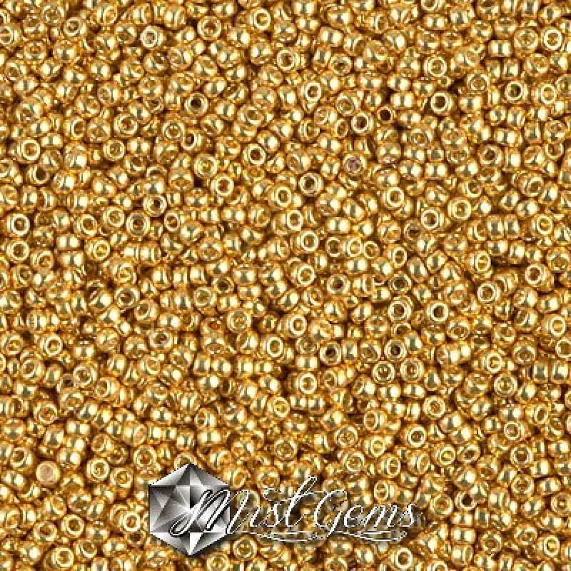 Miyuki Round Rocailles 4202-15/0 RR 4202 Duracoat Galvanized Gold