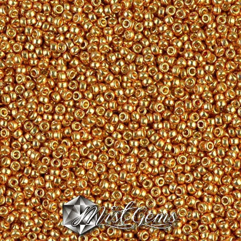 Miyuki Round Rocailles 4204-15/0 RR 4204 Duracoat Galvanized Champagne