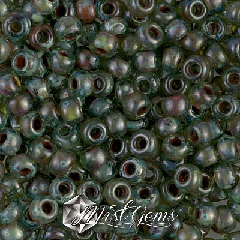 Miyuki Round Rocailles RR06/0-4506 Transparent Picasso Sea Foam