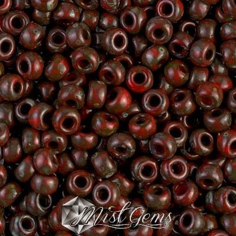Miyuki Round Rocailles RR06/0-4513 Opaque Picasso Red
