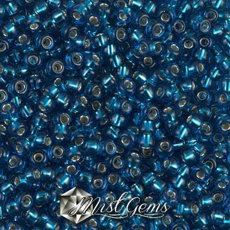 Miyuki Round Rocailles 8/0 RR 0025 Silverlined Capri Blue