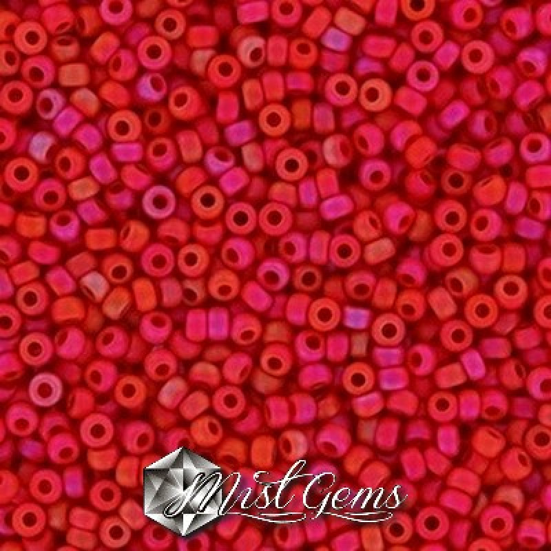 Miyuki Round Rocailles 8/0 RR 2076 Matted Opaque Red Luster