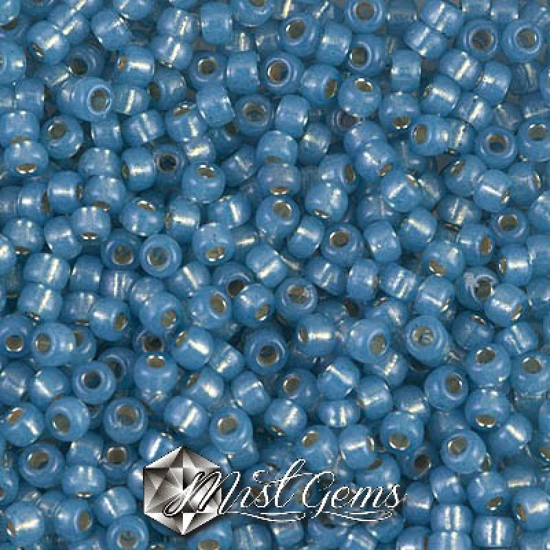 Miyuki Round Rocailles 8/0 RR 4242 Silverlined Dyed Aqua