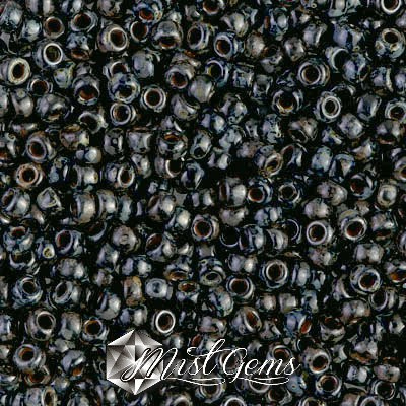 Miyuki Round Rocailles 8/0 RR 4511 Opaque Picasso Black