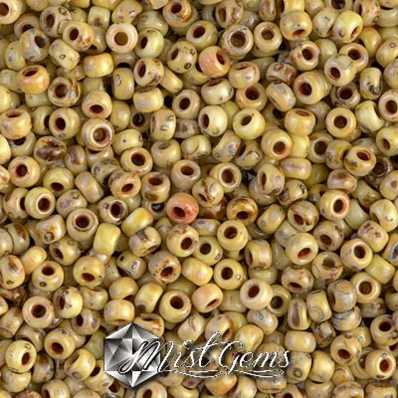Miyuki Round Rocailles 8/0 RR 4512 Opaque Picasso Yellow