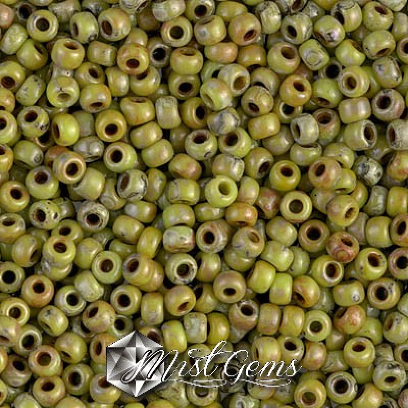Miyuki Round Rocailles 8/0 RR 4515 Opaque Picasso Chartreuse