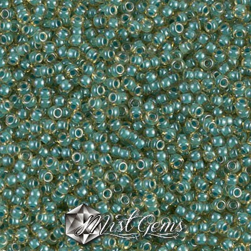 Miyuki Round Rocailles 11/0 RR-0374 Turquoise Lined Light Topaz Luster