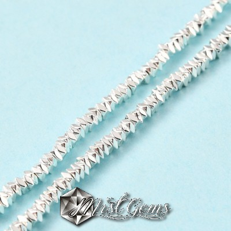 Hematit patrat,fatetat,electroplacat cu platina,heishi -2X2X1mm-50 buc