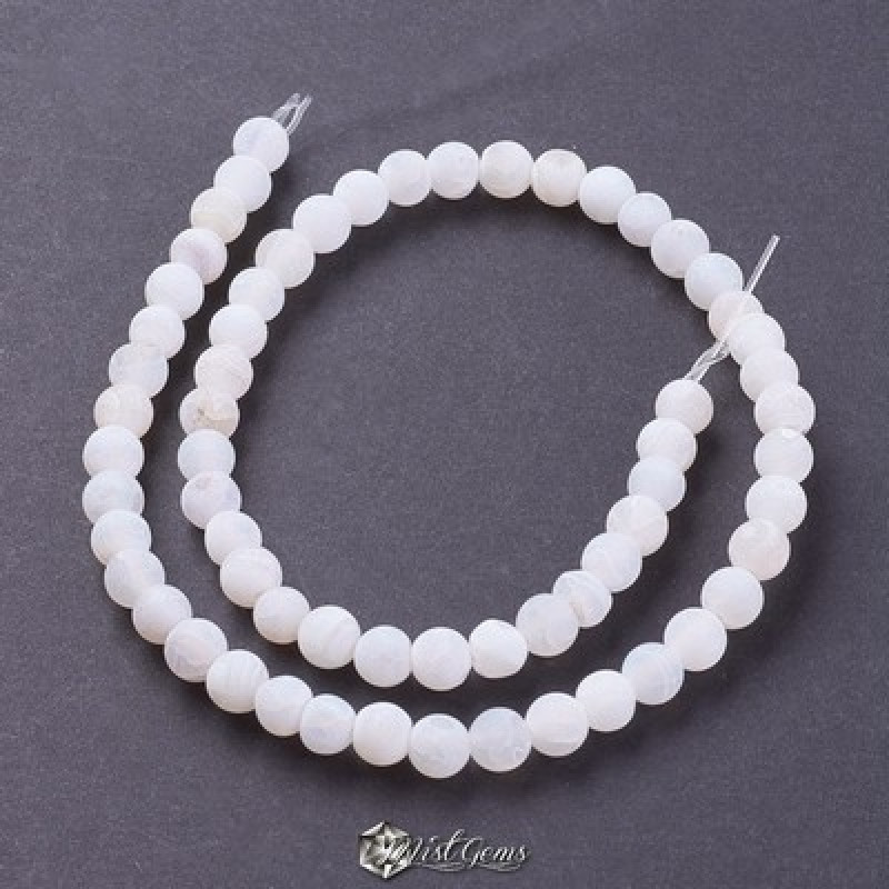 Agate Sfere  (Crackle) Erodate Albe 4mm-50 buc