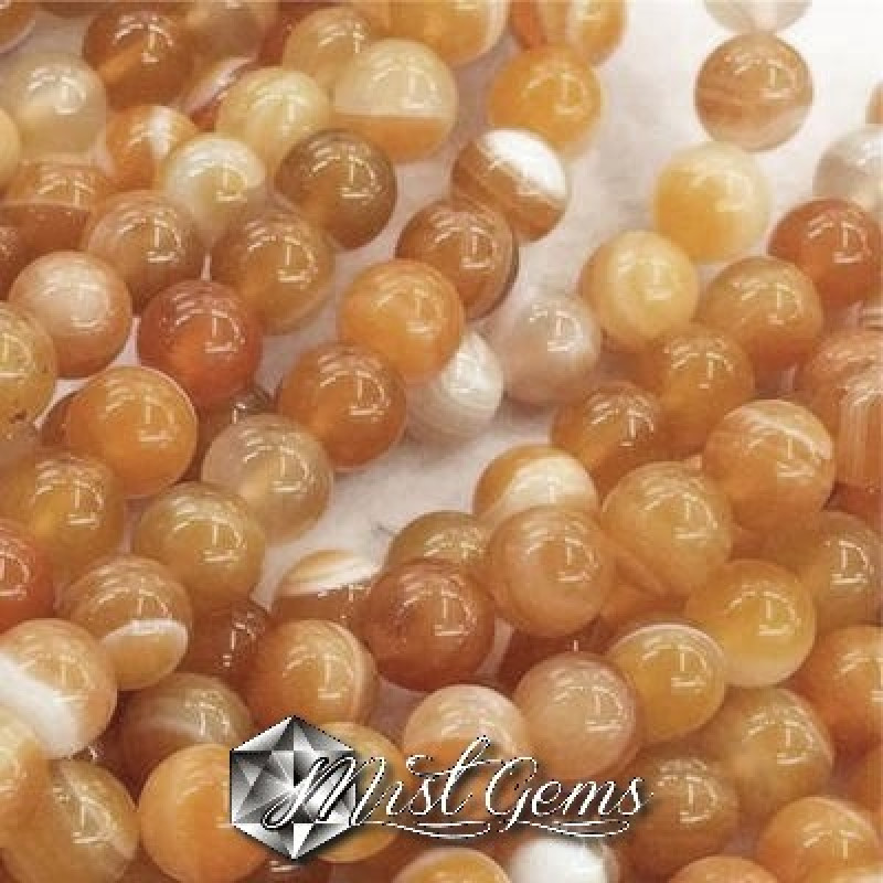 Agate striped roscat sfere 10mm-8 buc