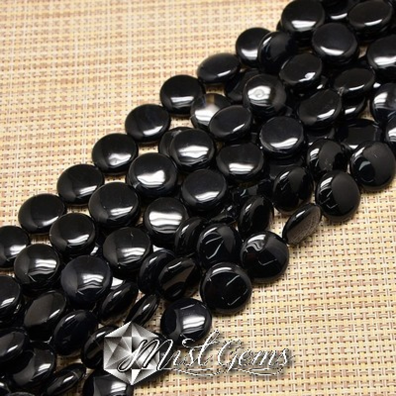 Agate Banuti Negre 15X6mm-6buc