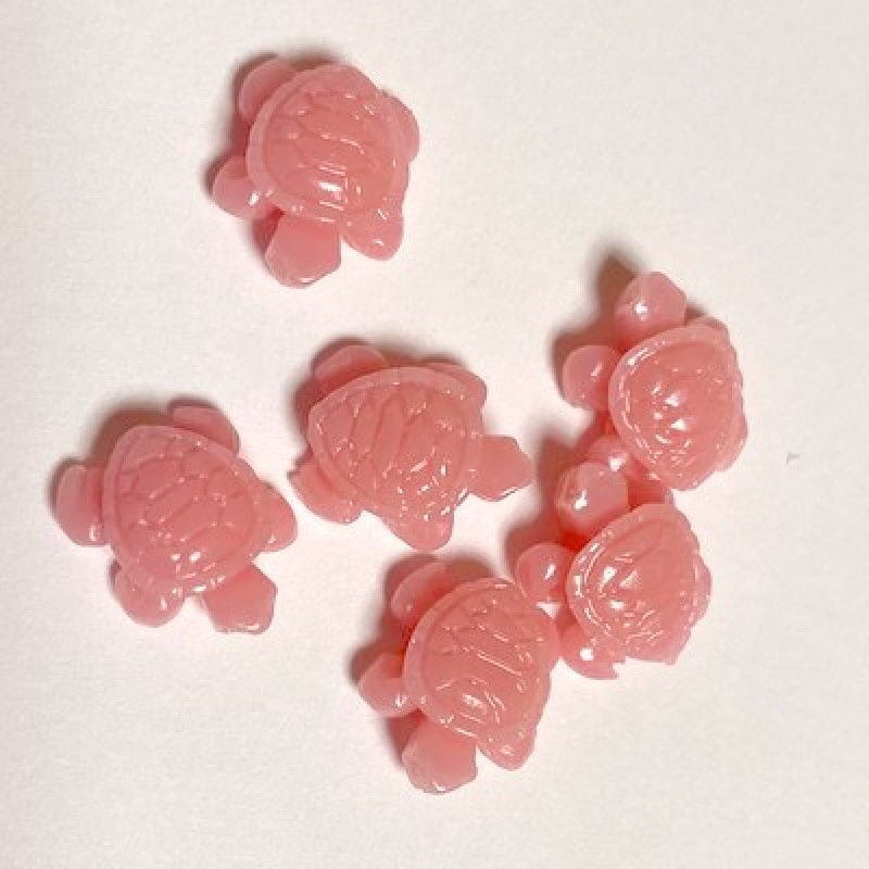 Margele "Broasca Testoasa" -imitatie coral-roz intens-1buc