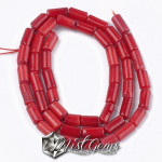 Coral Bamboo tubular rosu  6~8x4mm-20 Buc