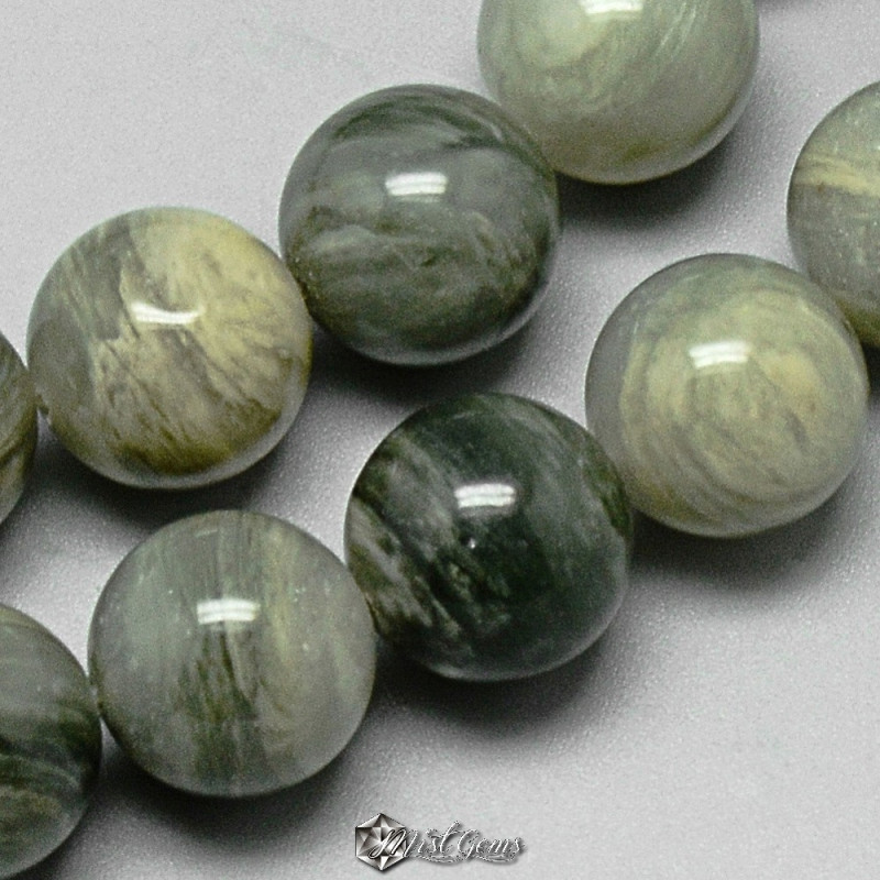 Jasp Sfere 12mm, Verde Line -1buc.