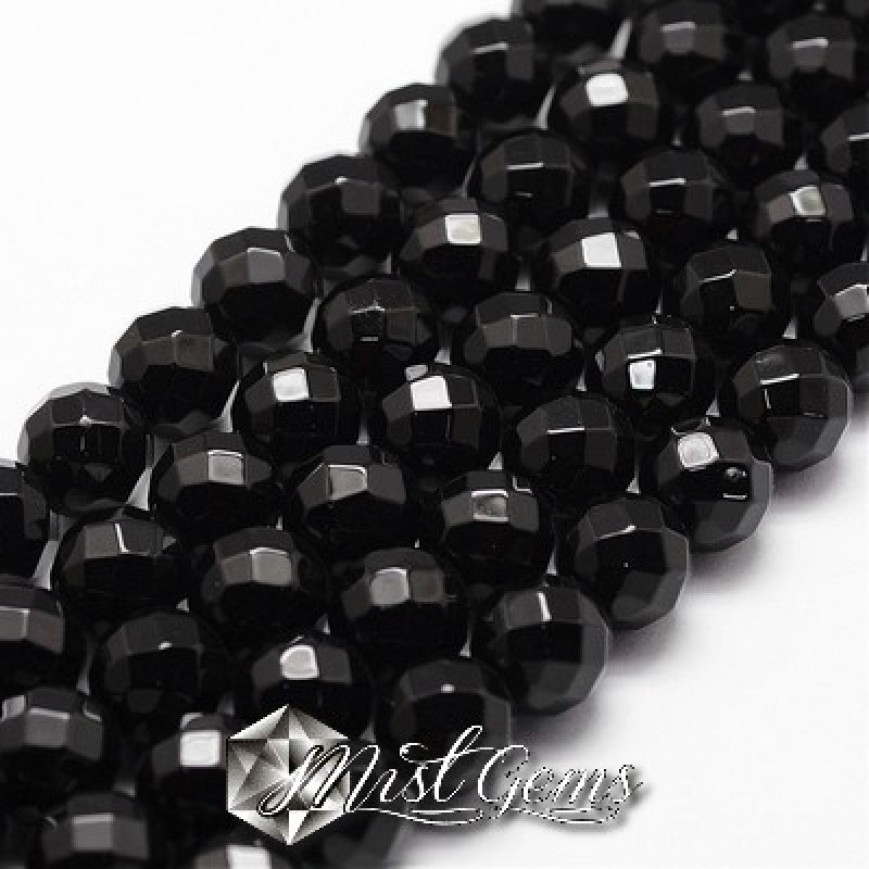 Agate Sfere Fatetate Negre 6mm-1 sir