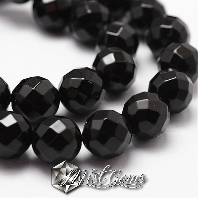 Agate Sfere Fatetate Negre 6mm-1 sir
