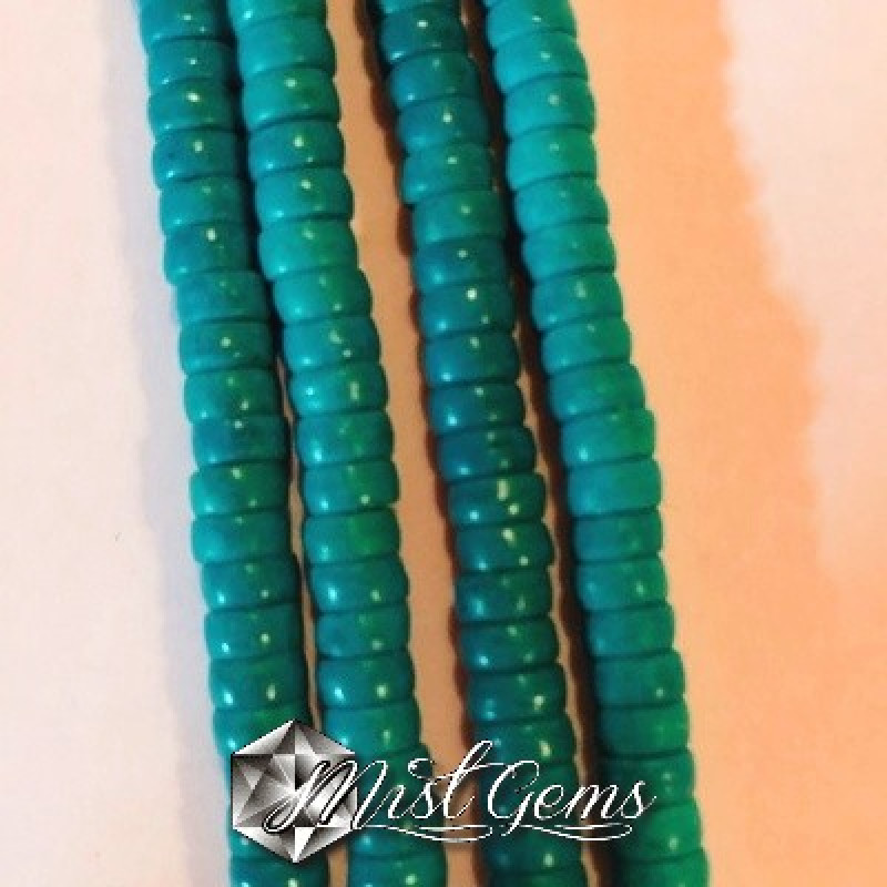 Turcoaz stabilizat rondele bleu-Heishi-5X3mm -10 buc.