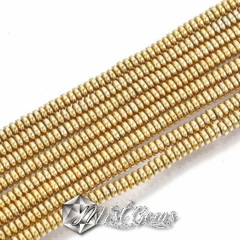 Hematit disc,heishi, culoare auriu -2.5X1mm-50 buc