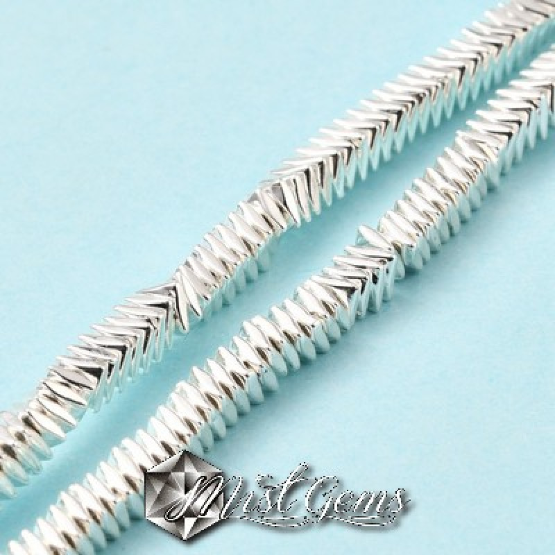 Hematit patrat,fatetat,electroplacat cu platina,heishi -3X1mm-50 buc