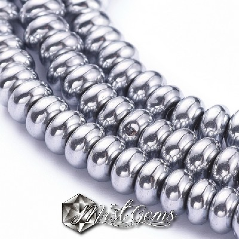 Hematit rondele, culoare argintiu -4X2mm-50 buc