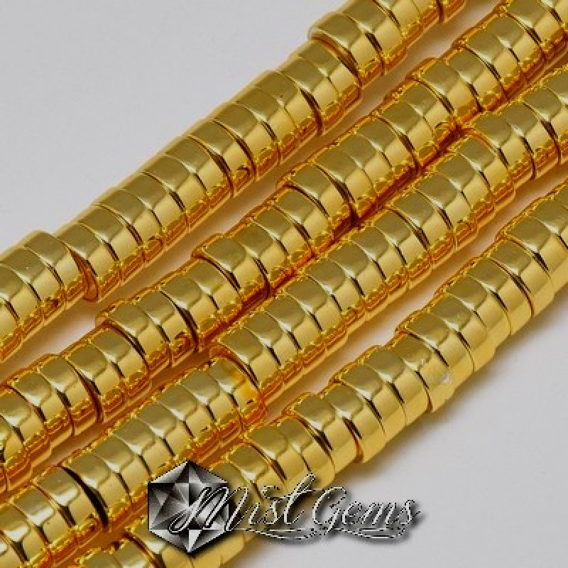 Hematit Disc,Heishi, Culoare Auriu Inchis -6X2mm-20 buc