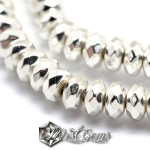 Hematit rondele fatetate, culoare argintiu -6X3mm-20 buc