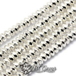 Hematit rondele fatetate, culoare argintiu -6X3mm-20 buc