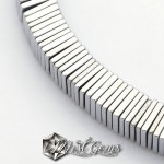 Hematit Heishi, Patrate Argintiu -6X1mm-50 buc