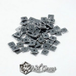 Hematit Heishi, Patrate Argintiu -6X1mm-50 buc