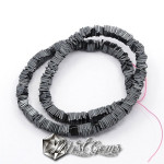Hematit Heishi, Patrate Gunmetal -6X1mm-50 buc