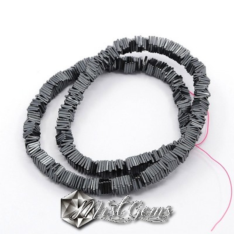 Hematit Heishi, Patrate Gunmetal -6X1mm-50 buc