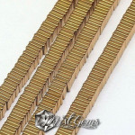 Hematit Heishi, Patrate Auriu -4X1mm-50 buc