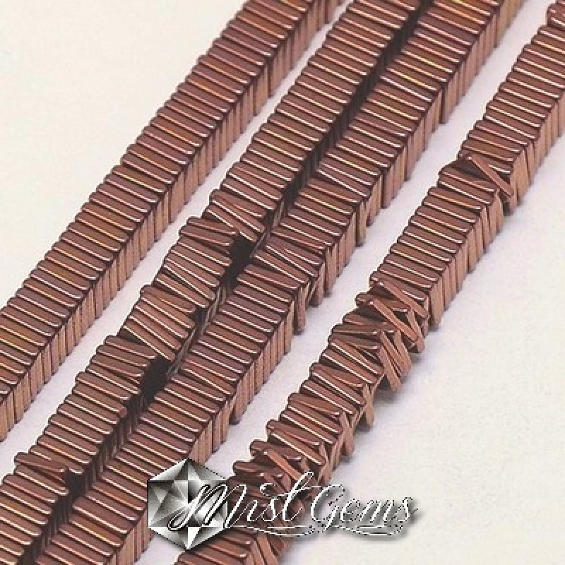 Hematit Heishi, Patrate Cupru -4X1mm-50 buc