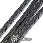 Hematit Heishi, Patrate Gunmetal -4X1mm-50 buc