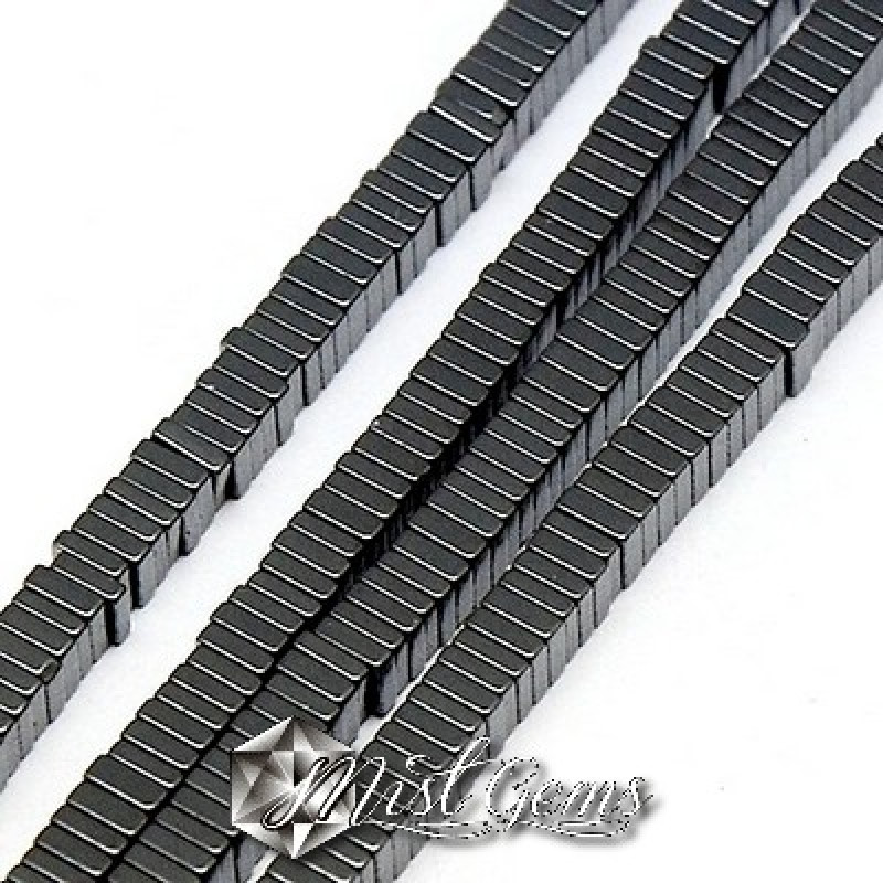 Hematit Heishi, Patrate Gunmetal -4X1mm-50 buc