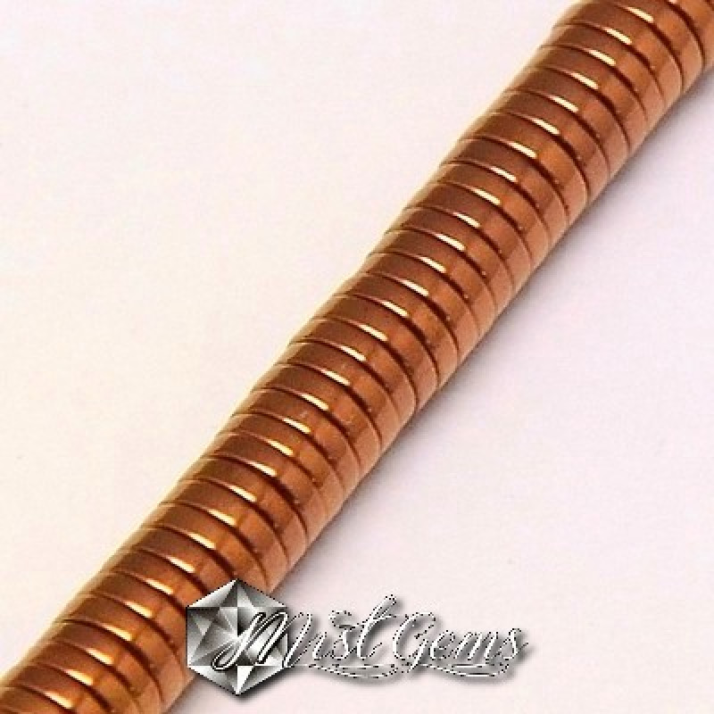 Hematit disc ,heishi,placat cu cupru -2X1mm-50 buc