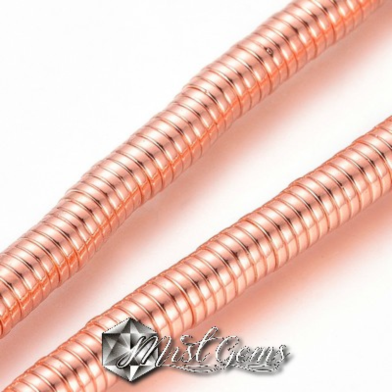 Hematit disc ,heishi,culoare aur roz-4.5X1mm-50 buc