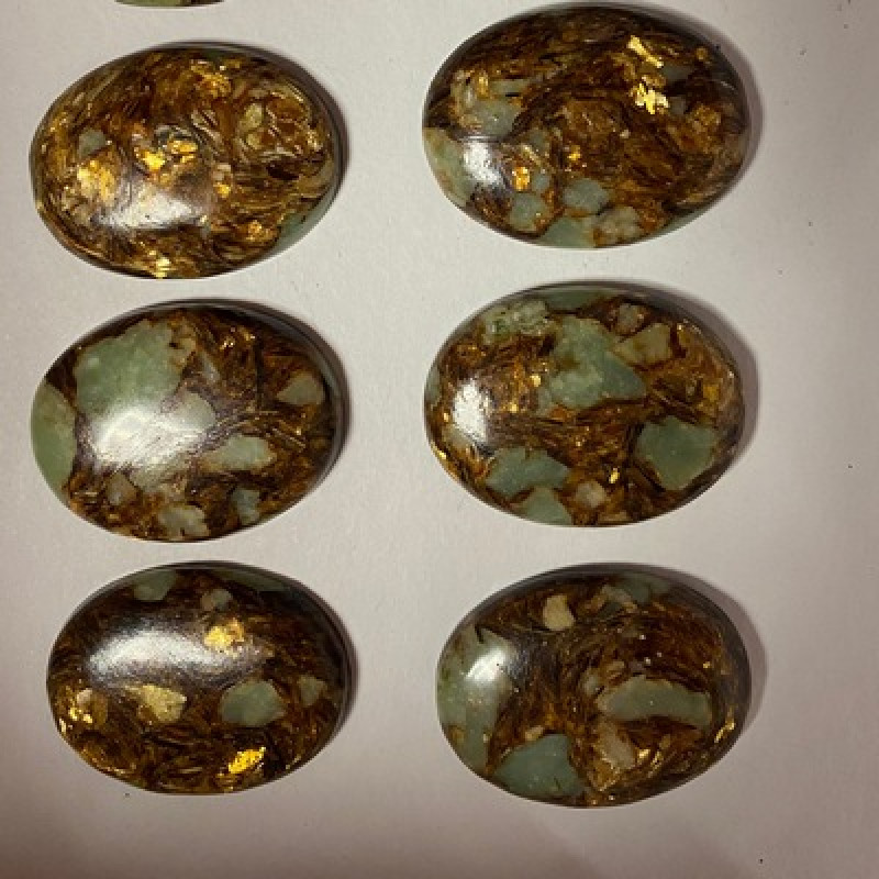 Cabochon Jasp Imperial vernil-auriu 34X30mm 