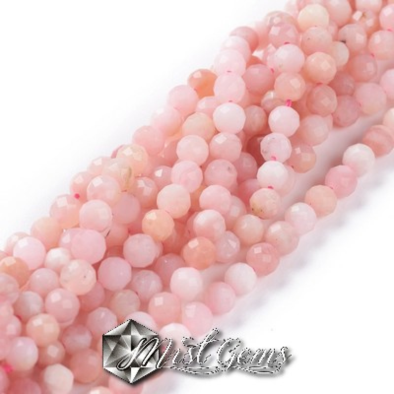 Opal Roz Sfere Fatetate 4mm-20 buc