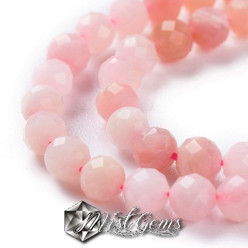 Opal Roz Sfere Fatetate 4mm-20 buc