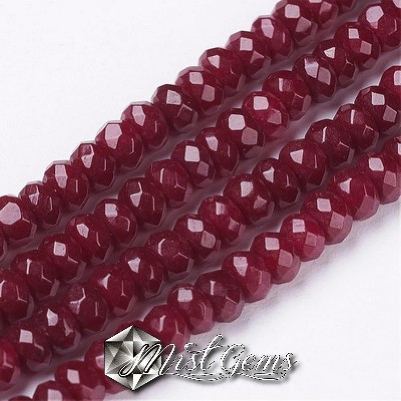 Jad rondele fatetate grenat 3x2-2.5mm-20 buc.